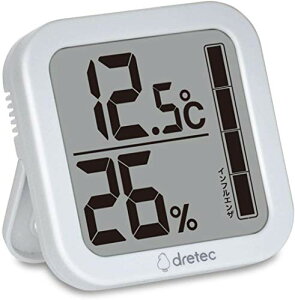 dretec(ドリテック) 温湿度計 温度 湿度 デジタル 大画面 おしゃれ 壁掛け スタンド O-402WTDI ホワイト