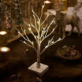 白樺 LED ブランチツリー イルミネーション 高さ45cm 24LED 枝 ツリー インテリア シラカバのライト 卓上 飾り 北欧 おしゃれ