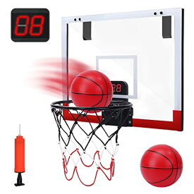 バスケットゴール 室内 子供 おもちゃ ドア掛け 電子スコアリング 効果音 バスケットボール2個付き トレーニング 耐衝撃 家庭用 スト