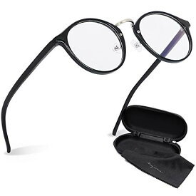 mujina PCメガネ JIS検査済み ブルーライトカット 98% UV420 紫外線カット ボストンタイプ 透明レンズ 眼精疲労 視力保護 パソコン用