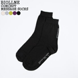 【クーポンで20%OFF】BIOLLNE/ビオルネ コンセプトメッセージソックス クルーソックス 靴下 贈り物 綿 オーガニックコットン CONCEPT MESSAGE SOCKS 337201 レディース【コンビニ受取可能】【1点のみメール便可能】