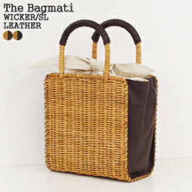 【クーポンで20%OFF】バグマティ/The Bagmati ウィッカー編み牛革かごバッグ スクエア形 巾着 ハンドバッグ WICKER/SL LEATHER BBK18-02【コンビニ受取可能】