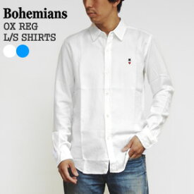 【クーポンで15%OFF】ボヘミアンズ/BOHEMIANS オックスフォードレギュラーカラー長袖シャツ 白シャツ ラブ&ハット OX REG L/S SHIRTS BS100 メンズ【コンビニ受取可能】