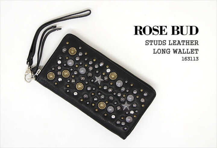 楽天市場】ローズバッド/ROSE BUD スタッズレザーロングウォレット 