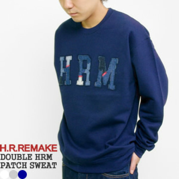 楽天市場】HRリメイク/H.R.REMAKE ダブルHRMパッチクルーネック 
