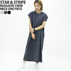 �y�N�[�|����20%OFF�z�X�^�[�A���h�X�g���C�v/STAR&STRIPE �m�[�X���[�u�N���[�l�b�N�����s�[�X �t�����`�X���[�u T�V���c�����s�[�X NOSLEEVE CREW NECK ONE PIECE SSMD-031 ���f�B�[�X�y�R���r�j���\