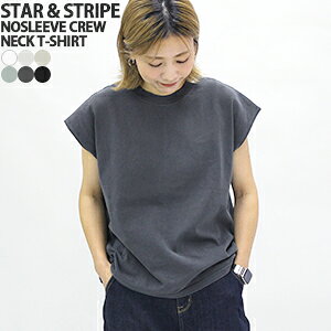 �y�N�[�|����20%OFF�z�X�^�[�A���h�X�g���C�v/STAR&STRIPE �m�[�X���[�u�N���[�l�b�NT�V���c �t�����`�X���[�u �J�b�g�\�[ NOSLEEVE CREW NECK T-SHIRT SSMD-032 ���f�B�[�X�y�R���r�j���\�z�y1�_�̂�
