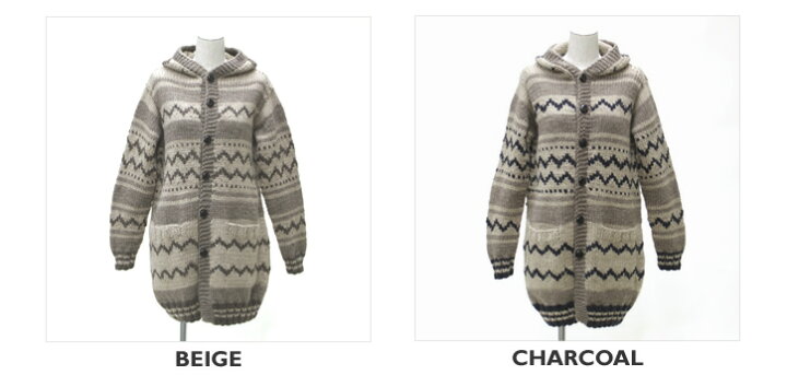 楽天市場】カナタ/KANATA フードニットカウチンロングカーディガン  