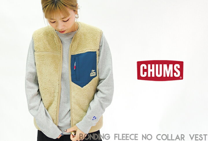 楽天市場】チャムス/CHUMS ボンディングフリースノーカラーベスト 