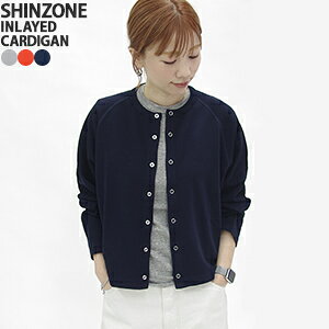 �V���]�[��/Shinzone �C�����C�N���[�l�b�N�J�[�f�B�K�� �X�E�F�b�g�J�[�f�B�K�� �H�D �R�b�g���J�[�f�B�K�� ���{�� INLAYED CREW NECK CARDIGAN 26SMSCU08 ���f�B�[�X�y�R���r�j���\�z�ya*�z