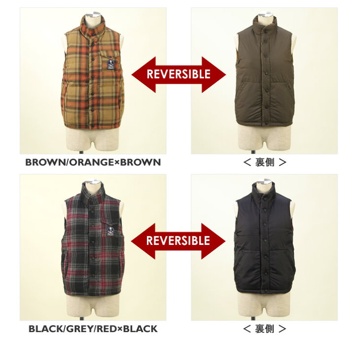 楽天市場】FIDELITY（フィデリティ） REVERSIBLE DOWN VEST CHECK WOOL 
