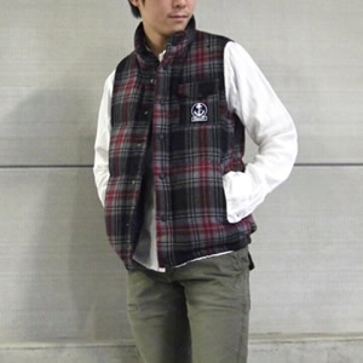 楽天市場】FIDELITY（フィデリティ）REVERSIBLE DOWN VESTCHECK WOOL 