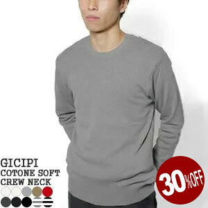 �y���r���[�N�[�|���ΏۊO�z�y30%OFF�z�W�`�s/GICIPI ���[�| �R�g�[�l�\�t�g�N���[�l�b�N�����b�N�X�t�B�b�g�j�b�g�\�[ �R�b�g�� LUPO COTONE SOFT CREW NECK L/S 2401A �����Y�y�R���r�j���\�z[s0109a
