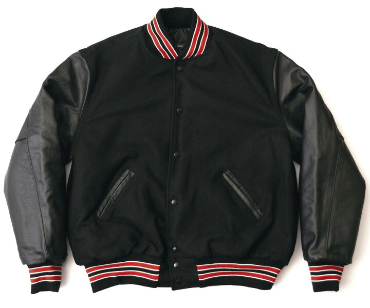 楽天市場】HOLLOWAY レザー/メルトン スタジャン 34色展開 ［VARSITY 