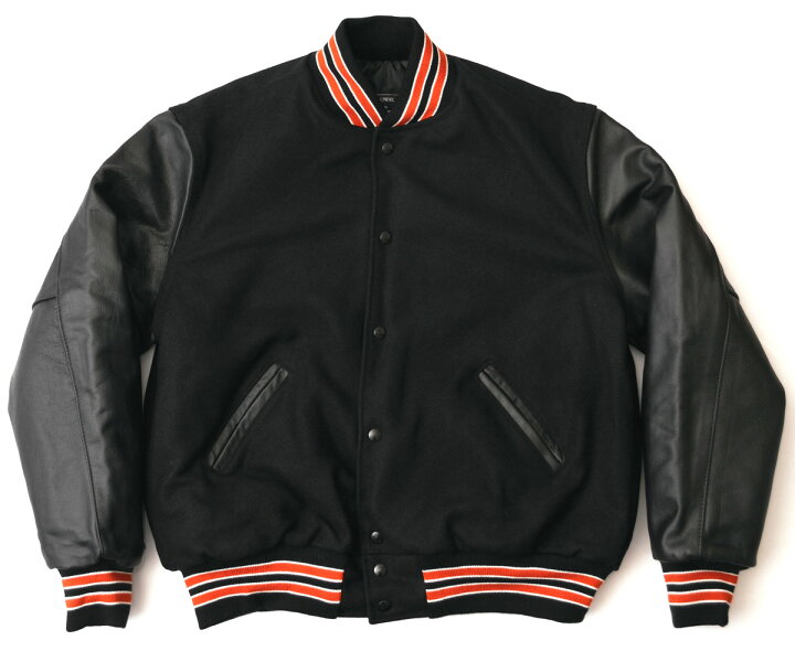 楽天市場】HOLLOWAY レザー/メルトン スタジャン 34色展開 ［VARSITY 