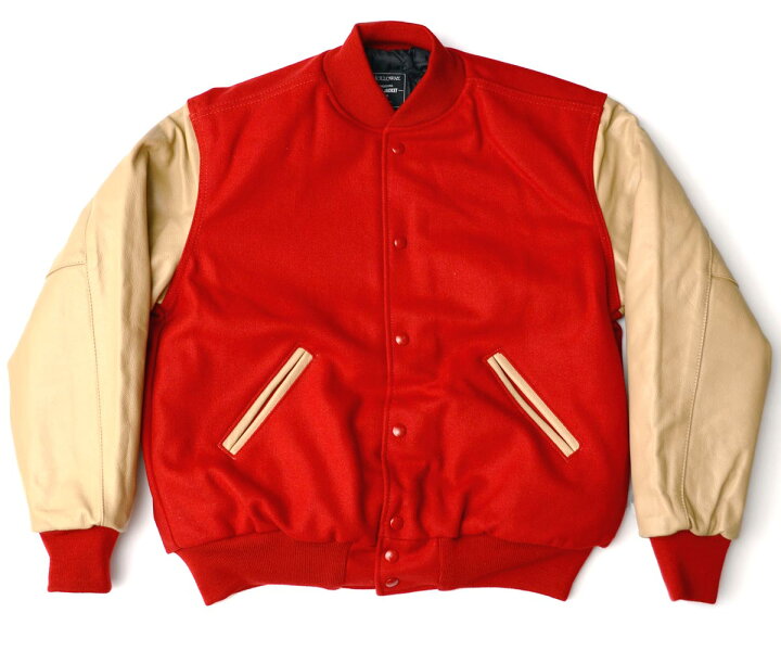 楽天市場】HOLLOWAY レザー/メルトン スタジャン 34色展開 ［VARSITY 