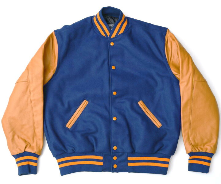 楽天市場】HOLLOWAY レザー/メルトン スタジャン 34色展開 ［VARSITY 