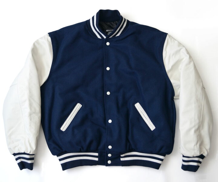 楽天市場】HOLLOWAY レザー/メルトン スタジャン 34色展開 ［VARSITY 