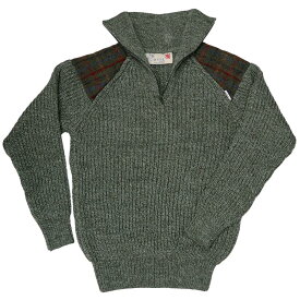 ハリスツイード/Harris Tweed ローゲージ ハーフジップセーター イギリス製 パークレインジャーセーター[MADE IN BRITAIN]ウール セーター アウトドア セーター