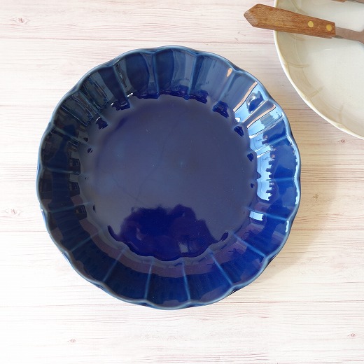 楽天市場】カレー皿 青 藍色 花形 高級 碧海 21cm 和風 パスタ皿 小