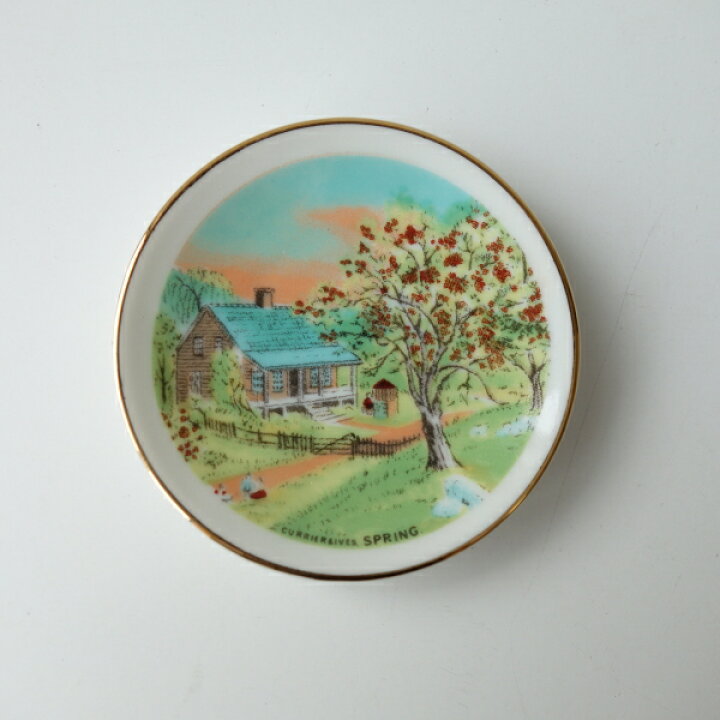 楽天市場】わけあり 四季の風景 5.7cm アンティーク ミニ 絵皿 4枚 
