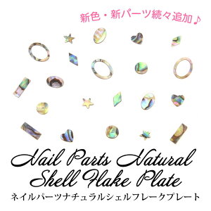 ネイルパーツ ナチュラル シェル フレーク プレート 各種 10枚入り