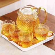 耐熱ガラス ティーポット ティーセット 5点 600ml ポット カップ おしゃれ クリア 食器 急須 やかん