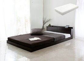 【割引クーポン】 ベッド マットレス付きセミダブル ベッド セミダブルマットレス付き セミダブルベッド マットレス付き ベッド セミダブル マットレス付 マットレスセット ローベッド フロアベッド すのこ 宮付き USBポート プエル