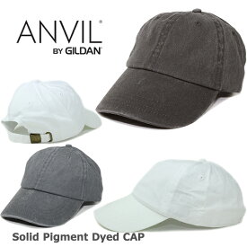 アンビル キャップ 後染め ダッドハット ANVIL ピグメント (ブラック/ホワイト/ネイビー/メンズ/レディース/ゴルフ/テニス/ランニング/帽子/フリーサイズ/ストラップバックキャップ）Solid Pigment Dyed