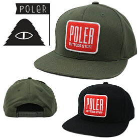 POLeR ポーラー キャップ HYPE PATCH HAT (ブラック/オリーブ/スナップバックキャップ/フリーサイズ/メンズ/レディース/キャンプ/アウトドア/帽子）
