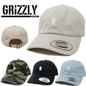 Grizzly グリズリー キャップ OG BEAR DAD HAT (ブラック/ブルー/ストーン/グレー/カモ/迷彩/ダッドハット/フリーサイズ/メンズ/レディース/スケートボード/アウトドア/ゴルフ/帽子）