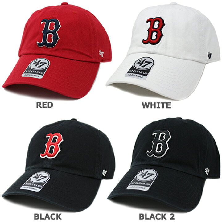 47 Brand フォーティーセブンブランド キャップ ボストン レッドソックス 47 CLEAN UP クリーンアップ RED SOX MLB ブラック ネイビー グレー ホワイト レッド グリーン モス カーキ 迷彩 カモフラージュ 黒 紺 白 ローキャップ ユニセックス ゴルフ メンズ