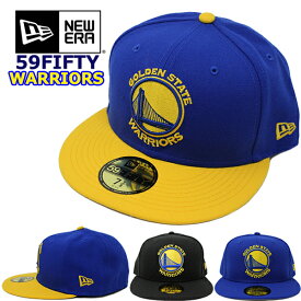 ニューエラ キャップ 59FIFTY ゴールデンステート ウォーリアーズ NBA NEW ERA GOLDEN STATE WARRIORS (ブラック/ブルー/イエロー/フラットバイザー/帽子/ゴルフ/バスケットボール/メンズ/レディース）