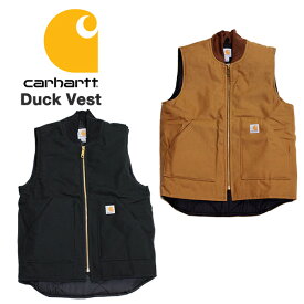 カーハート ベスト ジップ CARHARTT Duck Vest (ブラック/ブラウン/メンズ/ダック/アウター/ジャケット/防寒/ワークジャケット/送料無料）
