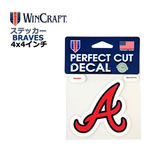 WINCRAFT EBNtg Ag^ u[uX XebJ[ Atlanta Braves Perfect Cut Color Decal 4x4C` fJ[ (u[uXObY/CZX/MLB/W[[O/J[pi/J[ANZT[/