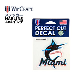 WINCRAFT EBNtg }CA~ }[Y XebJ[ Miami Marlins Perfect Cut Color Decal 4x4C` fJ[ (}[YObY/CZX/MLB/W[[O/J[pi/J[ANZT[/t