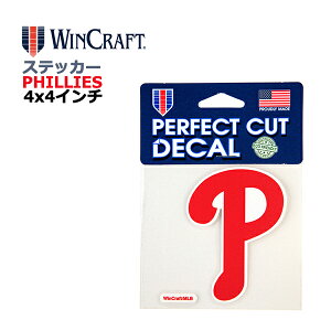 WINCRAFT EBNtg tBftBA tB[Y XebJ[ Philadelphia Phillies Perfect Cut Color Decal 4x4C` fJ[ (tB[YObY/CZX/MLB/W[[O/J[pi/J[A