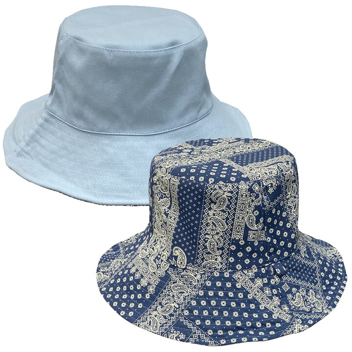 ペイズリー柄 リバーシブル バケットハット UV対策 ユニセックス 帽子