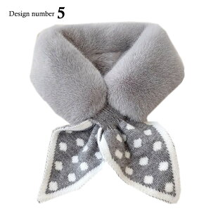 在庫限りsale 送料無料 即納 キッズマフラー ファー ドット柄 無地 リボン 可愛い 秋冬 暖かい スヌード 子供用 レディース着用可能 女の子 ネックウォーマー 防寒 ふわふわ