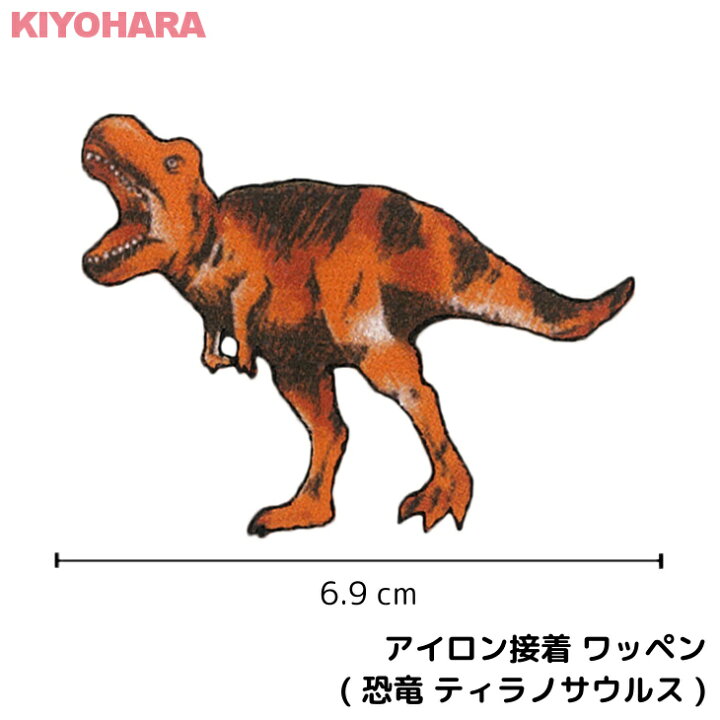 楽天市場 アイロン接着 ワッペン 恐竜 ティラノサウルス 茶色 ブラウン 大きい 目印 大きめ おしゃれ 幼稚園 保育園 小学校 入学準備 ハンドメイド 手作り 絵本 アレンジ キッズ 子供 男の子 かわいい アイロンワ 日本製 キッズバッグ パルフィーユ