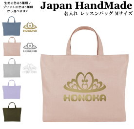 ＼26日正午まで500円OFF!さらに併用クーポン有／ ハンドメイド 名入れ レッスンバッグ マチ付き ( Mサイズ 40 × 30 )( プリンセス ティアラ / くすみ カラー ) | 女の子 男の子 撥水 防水 絵本バッグ レッスンバック 手提げ袋 手提げバッグ おけい