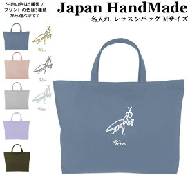 ＼店内最大1000円OFFクーポンあります！／ ハンドメイド 名入れ レッスンバッグ マチ付き ( Lサイズ 45 × 35 / くすみ カラー )( カマキリ 蟷螂 昆虫 / くすみ カラー ) | 女の子 男の子 お稽古バッグ レッスン 絵本 レッスンバック