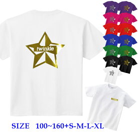 ＼店内最大1000円OFFクーポンあります！／ 半袖 Tシャツ キッズ 親子 ペア [ 100-160cm S-XL ] Twinkle ティンクル 星 箔 ( 金 ゴールド 銀 シルバー ) | ダンス 派手 女の子 ダンス衣装 衣装