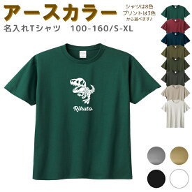 【店内最大1000円OFFクーポン有】 名入れ Tシャツ [ 100-XL ] ( 恐竜 / ティラノサウルス ) | リンクコーデ 親子 セット キッズ 子供 レディース メンズ おおきいサイズ 女の子 男の子 100 110 120 130