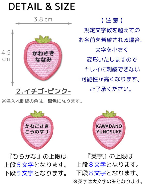 楽天市場】お名前 ワッペン フルーツ 果物 ( 名入れ / 4枚セット / 中  