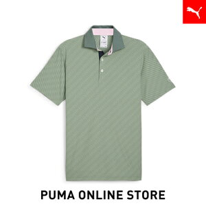 メンズ ゴルフ PUMA x ARNOLD PALMER ジャカード ストライプ 半袖 ポロシャツ