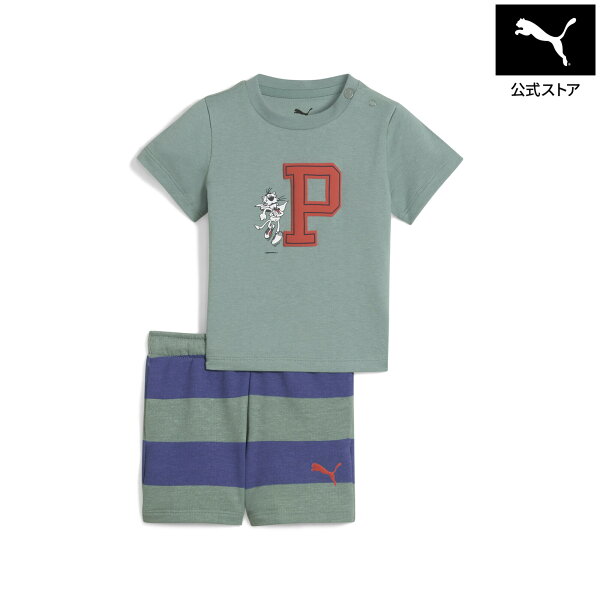 『ポイント20倍 8/20 0:00～8/21 1:59』【公式】 PUMA プーマ ベビー ミニキャット スーパー プーマ Tシャツ & ショーツ 上下セット 74-98cm SUPER PUMA Tee & Shorts Set キッズ