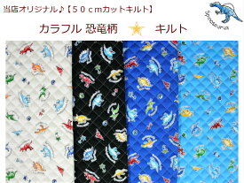 【当店オリジナル♪50cmカットキルト】【カラフル恐竜柄☆キルト】19入園入学/通園バッグ/巾着男の子/レッスンバッグ（7801）