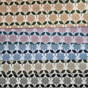 当店オリジナル♪【1mカット生地】オックス生地☆シンメトリー北欧調花柄☆〜5color〜2024