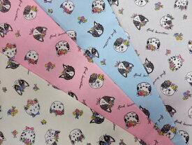 当店オリジナル♪入園入学柄【1mカット生地】オックス生地☆ Floral☆猫柄2022　〜4color〜